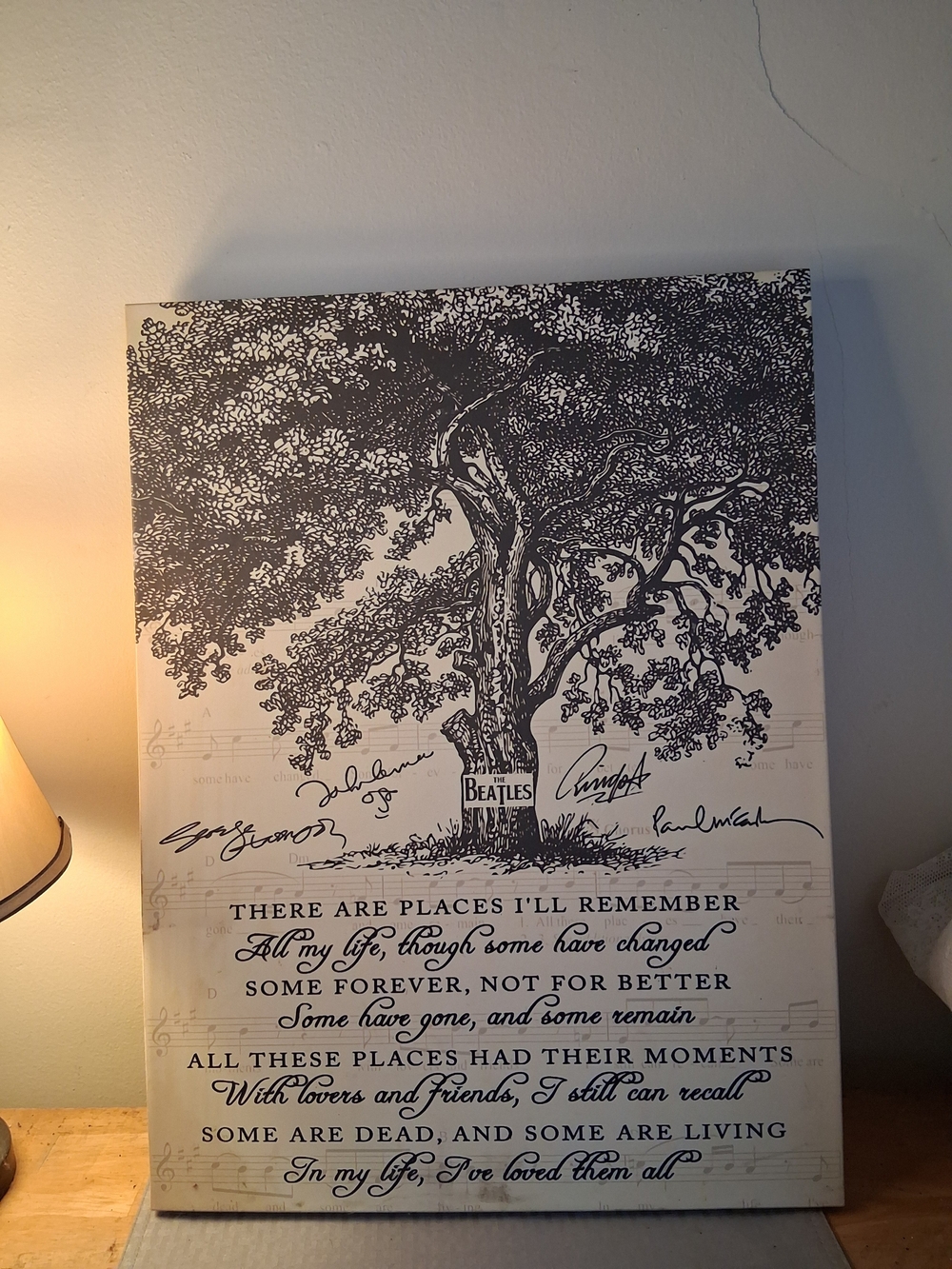 The Beatles Tree of Life Wall Art Black & White
